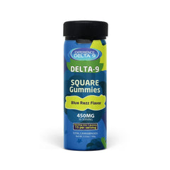 Experience Delta 9 Square Gummies Blue Razz Flavor (450MG)