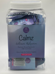 Calmz Ultimate Relaxation Premium 50 Broad Spectrum CBD Gummies (Flavors: Grape, Blue Raspberry, Grapefruit) 100 mg Per Piece