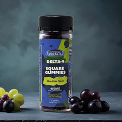 Experience Delta 9 Square Gummies Blue Razz Flavor (450MG)