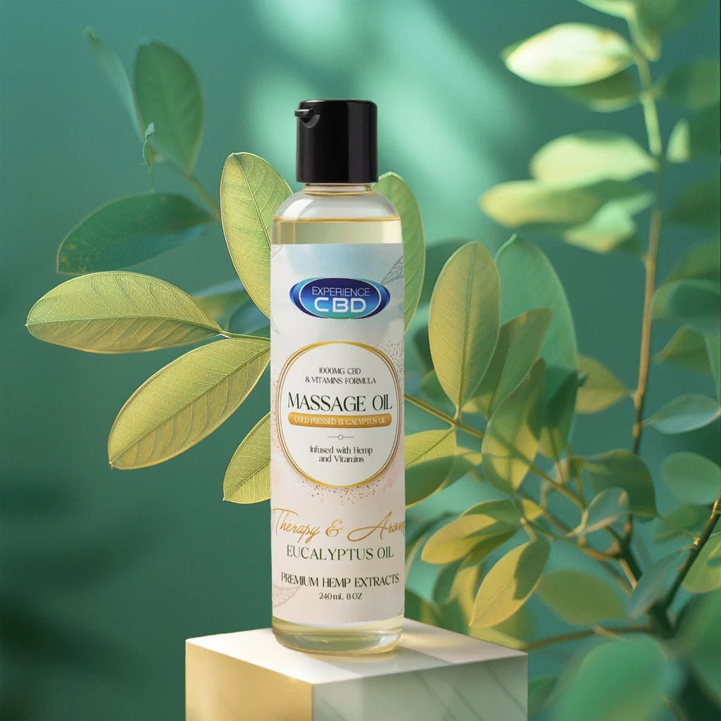 Experience CBD Hemp infused Massage Oil - Eucalyptus Oil 1000mg