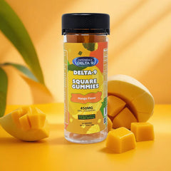 Experience Delta 9 Square Gummies Mango Flavor (450MG)