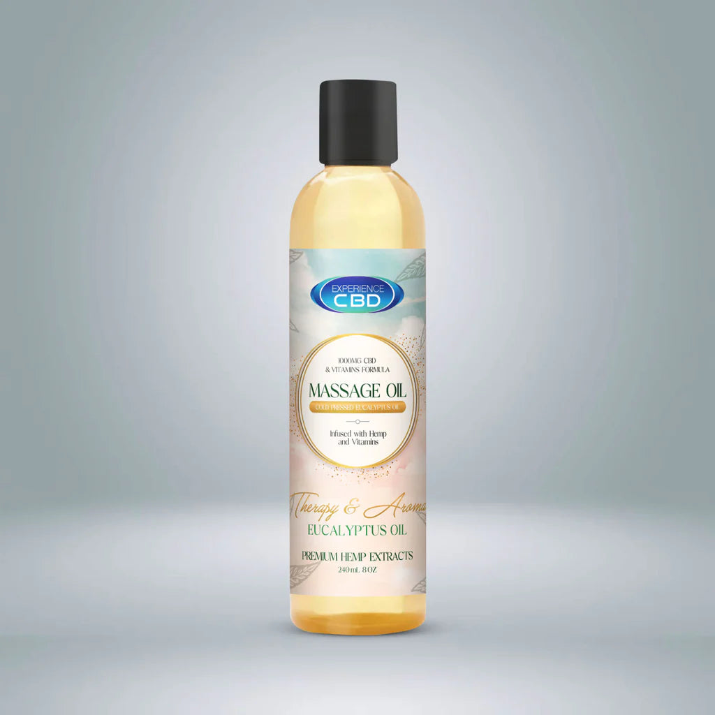 Experience CBD Hemp infused Massage Oil - Eucalyptus Oil 1000mg