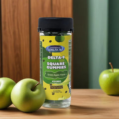 Experience Delta 9 Square Gummies Green Apple Flavor (450MG)