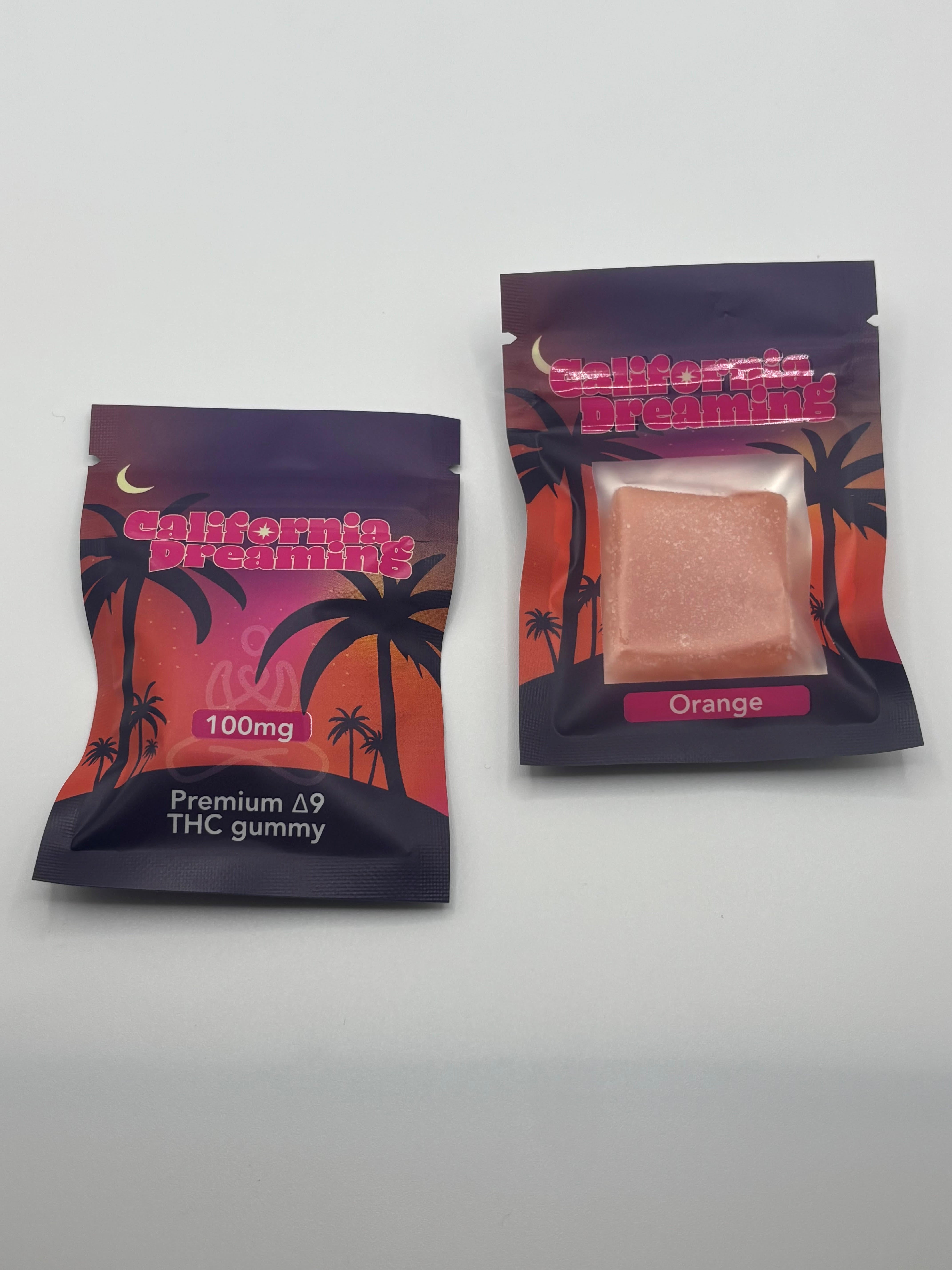 California Dreaming 100mg delta 9 gummy tub of 50 gummies
